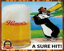Hamm's Beer - A Sure Hit - Baseball - Metal Sign 11 x 14 picture