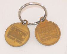 Two consecutive number Exxon Travel Club Brass keychain mailbox return fobs picture