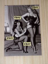 4X6 Vintage Artistic Photo Bettie Page In Lingerie Adjusting A Womans Lingerie picture