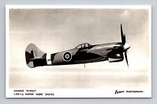 RPPC WWII RAF Hawker Tempest Fighter Aircraft FLIGHT Photograph Postcard picture