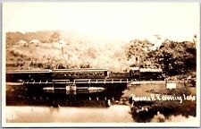 Antique Panama Railroad Crossing Lake Real Photo RPPC Postcard picture