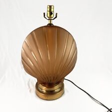 Vintage Shell Shaped Lamp Beige Tan Table Accent picture