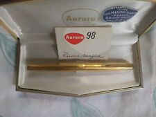 Aurora 98 Gold Plated Cap 14k Gold Medium Point Nib Fountain Pen  picture