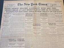 1921 DECEMBER 6 NEW YORK TIMES - LLOYD GEORGE REACHES WITH SINN FEIN - NT 6470 picture