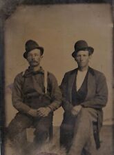 RPPC TINTYPE Young Men IMMIGRANTS Irish or English 1 looks SCRAPPY 1 Thoughtful picture
