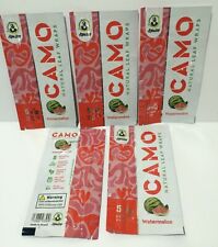 5 PACKS of CAMO NATURAL LEAF WRAPS - WATERMELON- 25 SHEETS HERBAL CHAMOMILE MATE picture