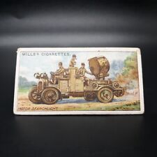 1916 Will's Cigarettes Military Motors #39 Motor Searchlight Antique Tobacco picture