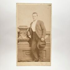 Northfield Minnesota Man Penny Photo c1890 Card-Mounted Leaning Without Hat H884 picture