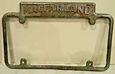 1950'S MACFARLAND CHILLICOTHE OHIO CHEVROLET DEALERSHIP LICENSE PLATE FRAME RARE picture