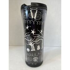 Starbucks 2007 Halloween To Go Travel Cup Black&White Tree-Glow In The Dark picture