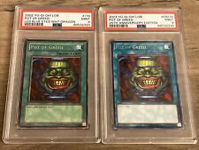 Yugioh Pot Of Greed LOB-119 & EN119 PSA 9 Lot of 2 Sequential Serial Numbered picture