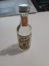Vintage 1960s Don Cossack Vodka 1/10 Pint Miniature Bottle empty 4.5
