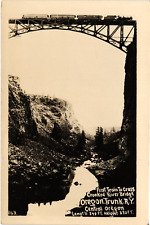 Real Photo EKC RPPC Postcard First Train to Cross Crooked River Bridge OR Unused picture
