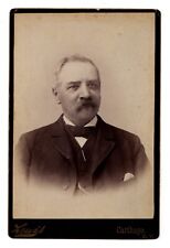 C. 1880s CABINET CARD BEARDED MAN IN SUIT NAMED CHASE GREGORY CARTHAGE NEW YORK picture