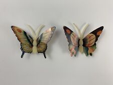 2 Retro Vintage Plastic Butterfly Refrigerator Fridge Magnets Thin Wings 2.5