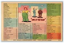 c1930's Fat Woman Blimp Checklist Correspondence Unposted Vintage Postcard picture