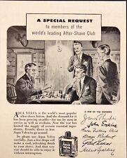 1943 Aqua Velva Meeting of Worlds Leading After-Shave Club Vintage Print Ad picture