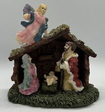 Vintage Miniature Nativity Manger Scene Holy Family & Angel 1998 picture