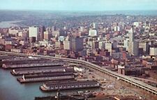 Vtg Postcard Aerial View Waterfront & Downtown c 1950-60 Seattle, WA Unposted picture