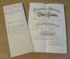 ORIGINAL 1883-1888 TULARE County Marriage/DIVORCE Certificate~One MAN Two WOMEN picture