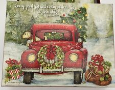 One LANG Linen White Glitter Christmas Card BLESSED JOURNEYS Susan Winget +Stamp picture