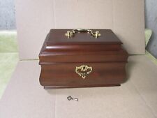 Colonial Williamsburg Virginia Metalcrafters Mahogany Tea Caddy w/ Key picture
