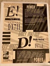 E For Yamaha Dx-7 II Ad Vintage Keyboard Magazine 1988 picture