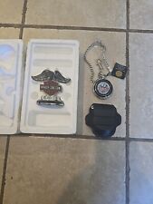 Franklin Mint Harley Davidson Low Rider Pocket Watch, Stand  Leather Case picture