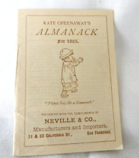 antique,victorian,KATE GREENAWAY'S,MINIATURE BOOKLET,ALMANACK JAN-DEC, 1885 picture