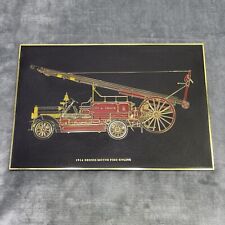 VINTAGE Plastic Sign 1914 Dennis Motor Fire Engine City Of Coventry Fire Truck picture