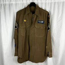 Original WWII US Army Air Corp Shirt w/ Sterling Wings & English 8th div patch picture