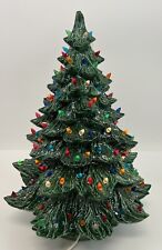 Vintage Nowell's Mold 3-Tier Green Lighted Ceramic Christmas Tree 21.5