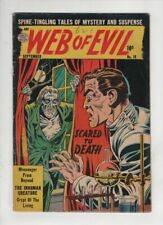 WEB OF EVIL #18 VG, dead people revenge, strangling, 1954 pre code horror picture