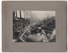 Rail Yard Train Depot View From Top of Train POV 1880s Antique Mounted Photo  picture