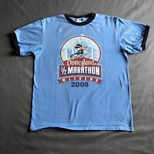 Disneyland California Half Marathon Graphic T Shirt 2008 Large Blue Retro  picture
