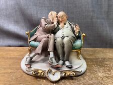 Vintage Giuseppe Cappe Porcelain Ceramic Two Old Men Figurine Sculpture picture