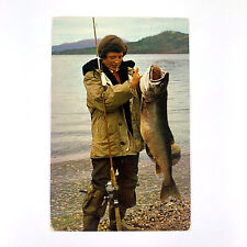 Postcard Alaska Fairbanks AK Fishing 36 Pound Trout 1962 Posted Chrome picture