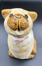 Vintage Singing Kitten Earthtone Originals Cat Statue Ceramic Art Pottery 6.5”H. picture