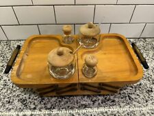 Vintage Karoff 50s Wood Mid Century Modern 3-Tier Expandable Buffet Serving Tray picture