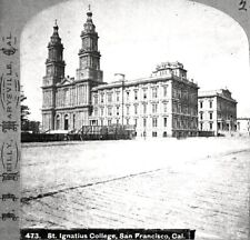 c.1880 SAN FRANCISCO ST. IGNATIUS CHURCH & COLLEGE on VAN NESS at HAYES~NEGATIVE picture