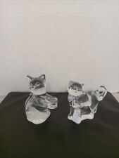 Set Of Two Glass Cat Figures marked Lenox picture