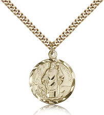Saint Patrick Medal For Men - Gold Filled Necklace On 24 Chain - 30 Day Mone... picture