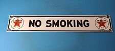 Vintage Texas Sign - No Smoking - Texaco Gasoline Gas Pump Shop Porcelain Sign picture