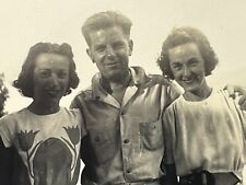 XF Photograph Handsome Man Portrait Two Beautiful Women 1940's picture