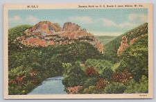 Postcard Seneca Rock near Rt 5 Elkins WV picture