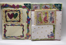 2 NEW Vintage paper Stationary Carlton AGC  Stationary cards CATS & Hearts picture