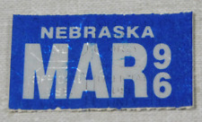 1996 Nebraska passenger car license plate sticker picture