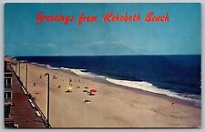 Delaware Rehoboth Beach Boardwalk Birds Eye View Oceafront Shoreline Postcard picture
