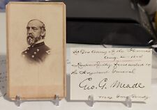 Civil War Union General George Meade 1864 War-Date Endorsement Signed  & CDV  picture