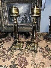 Pair of Antique European Bronze Candle Holders picture